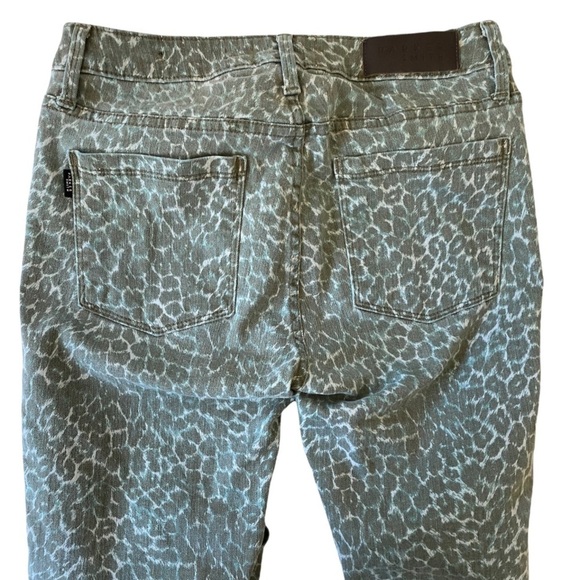 Parker Smith Skinny Olive green Teal Animal Print Cotton Blend Jean - Picture 5 of 9